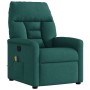 Sillón de masaje reclinable de tela verde oscuro