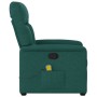 Sillón de masaje reclinable de tela verde oscuro