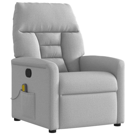 Sillón de masaje reclinable de tela gris nube