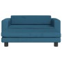 Cama para perros con extensión terciopelo azul 100x50x30 cm
