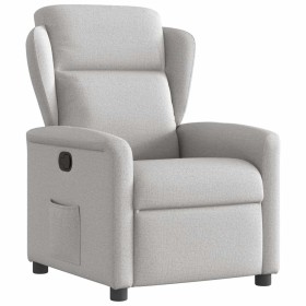 Sillón reclinable de tela gris nube