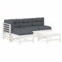 5-teiliges Gartenmöbel-Set und weiße Massivholzkissen von vidaXL, Gartensets - Ref: Foro24-3186068, Preis: 467,54 €, Rabatt: %