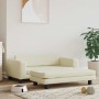 Cama de perros con extensión cuero sintético crema 100x50x30 cm en Camas para perros | Comprar online en Foro24