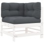 5-teiliges Gartenmöbel-Set und weiße Massivholzkissen von vidaXL, Gartensets - Ref: Foro24-3186068, Preis: 467,54 €, Rabatt: %