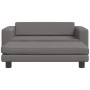 Cama de perros con extensión cuero sintético gris 100x50x30 cm