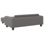 Cama de perros con extensión cuero sintético gris 100x50x30 cm