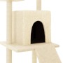Rascador para gatos con postes de sisal color crema 110 cm