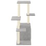 Rascador para gatos con postes de sisal gris claro 97,5 cm