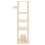 Rascador para gatos con postes de sisal crema 154 cm