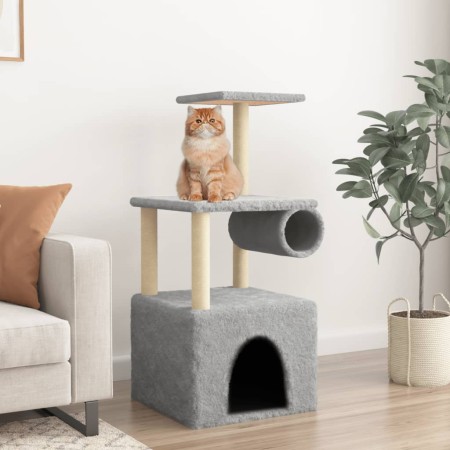Árbol rascador gatos con postes de sisal gris claro 109,5 cm en Mobiliario para gatos | Comprar online en Foro24