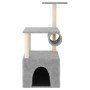 Árbol rascador gatos con postes de sisal gris claro 109,5 cm