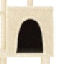 Rascador para gatos con postes de sisal color crema 97 cm