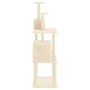 Rascador para gatos con postes de sisal color crema 167 cm