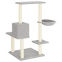 Rascador para gatos con postes de sisal gris claro 95 cm