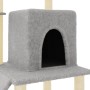 Rascador para gatos con postes de sisal gris claro 96,5 cm
