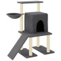 Rascador para gatos con postes de sisal gris oscuro 96,5 cm