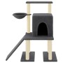 Rascador para gatos con postes de sisal gris oscuro 96,5 cm
