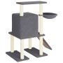 Rascador para gatos con postes de sisal gris oscuro 96,5 cm