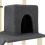 Rascador para gatos con postes de sisal gris oscuro 96,5 cm
