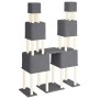 Rascador para gatos con postes de sisal gris oscuro 199 cm