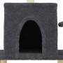 Rascador para gatos con postes de sisal gris oscuro 122 cm