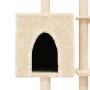 Rascador para gatos con postes de sisal color crema 145 cm