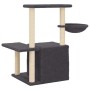 Rascador para gatos con postes de sisal gris oscuro 83 cm