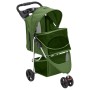 Cochecito para perros plegable tela oxford verde 80x46x98 cm