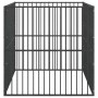Corralito para perros con 4 paneles acero galvanizado negro