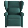 Sillón de masaje reclinable de tela verde oscuro