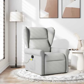 Sillón de masaje reclinable de tela gris nube