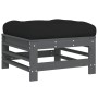 Garden stool with cushion made of solid gray pine wood by vidaXL, Modular outdoor sofas - Ref: Foro24-825669, Price: 88,49 €,...