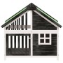 Caseta para perros madera maciza de pino gris 96x60,5x87 cm