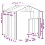 Caseta perros tejado acero galvanizado gris claro 117x103x123cm