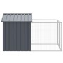 Caseta perros con corral acero galvanizado gris 117x201x123 cm