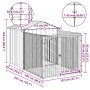 Caseta perros corral acero galvanizado gris claro 117x201x123cm