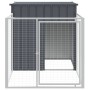 Caseta perros con corral acero galvanizado gris 110x201x110 cm