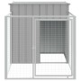 Caseta para perro con corral gris claro 110x201x110 cm acero