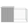 Caseta para perro con corral gris claro 110x201x110 cm acero