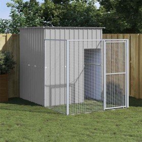 Caseta perros corral acero galvanizado gris claro 165x251x181cm Caseta perros corral acero galvanizado gris claro 165x251x181cm