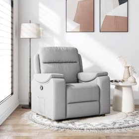 Sillón reclinable de tela gris nube