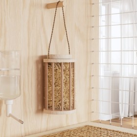 Comedero de heno para conejos madera maciza abeto Ø15x25,5 cm