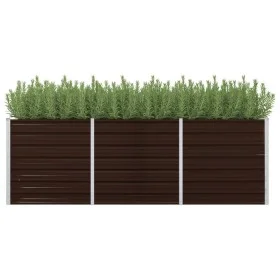 Verzinktes Stahlbeet in Braun 240x80x77 cm von vidaXL, Töpfe und Pflanzgefäße - Ref: Foro24-45713, Preis: 92,32 €, Rabatt: %