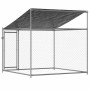 Jaula de perros techo y puerta acero galvanizado gris 2x2x2 m en Casetas y cercados para perros | Comprar online en Foro24