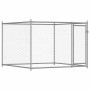 Jaula de perros con puerta acero galvanizado gris 2x2x1,5 m