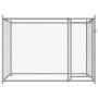 Jaula de perros con puerta acero galvanizado gris 2x2x1,5 m