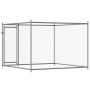 Jaula de perros con puerta acero galvanizado gris 2x2x1,5 m
