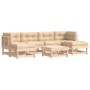 7-teiliges Gartenmöbel-Set und Massivholzkissen von vidaXL, Gartensets - Ref: Foro24-3185920, Preis: 511,67 €, Rabatt: %