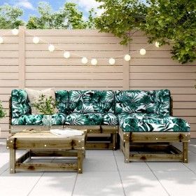 5-teiliges Gartenmöbel-Set mit Kissen aus imprägniertem Kiefernholz von vidaXL, Gartensets - Ref: Foro24-3185793, Preis: 424,...