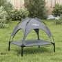 Cama para perros con dosel antracita tela oxford y acero